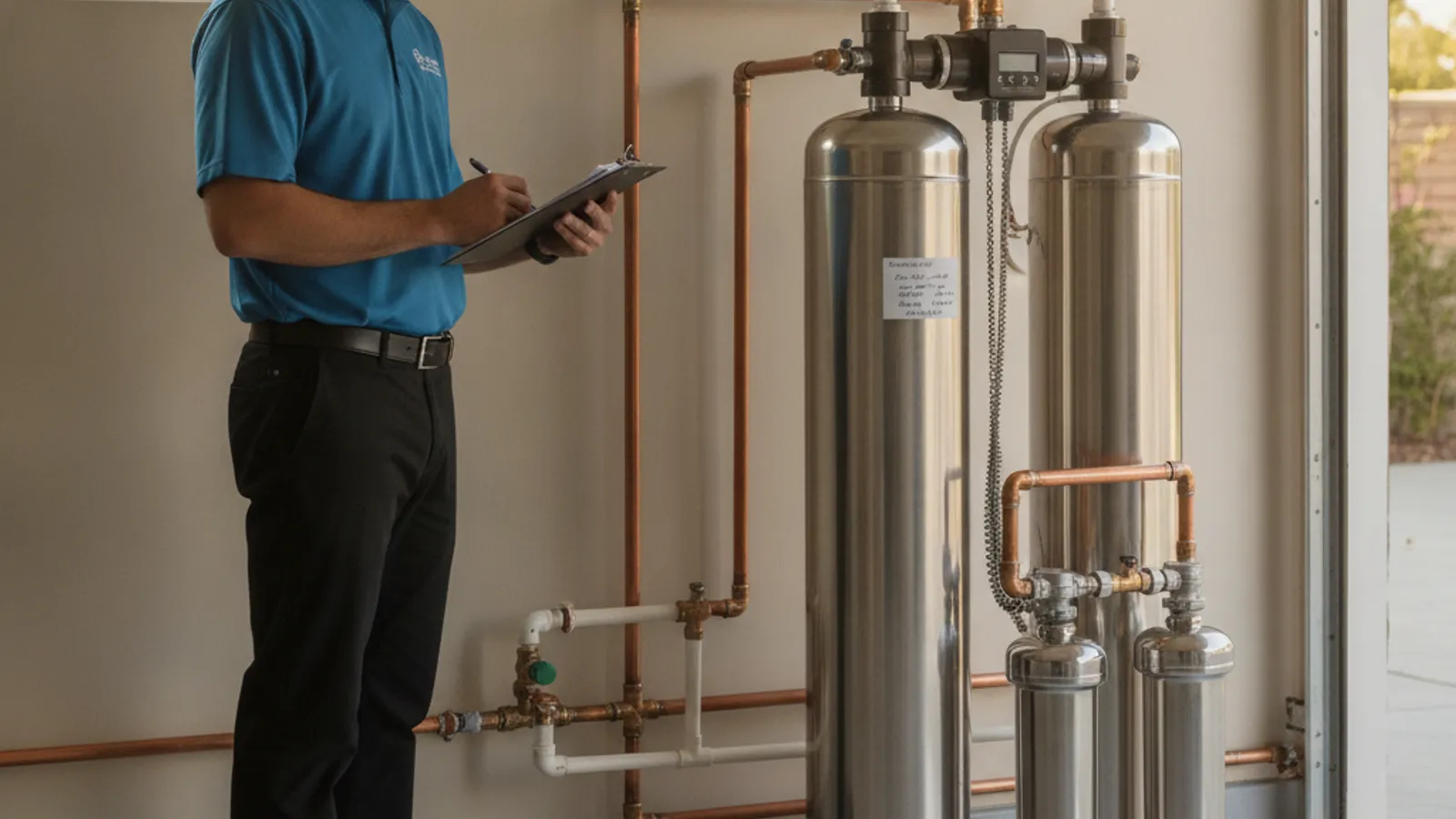 Water treatment equipment options being compared for a San Diego home