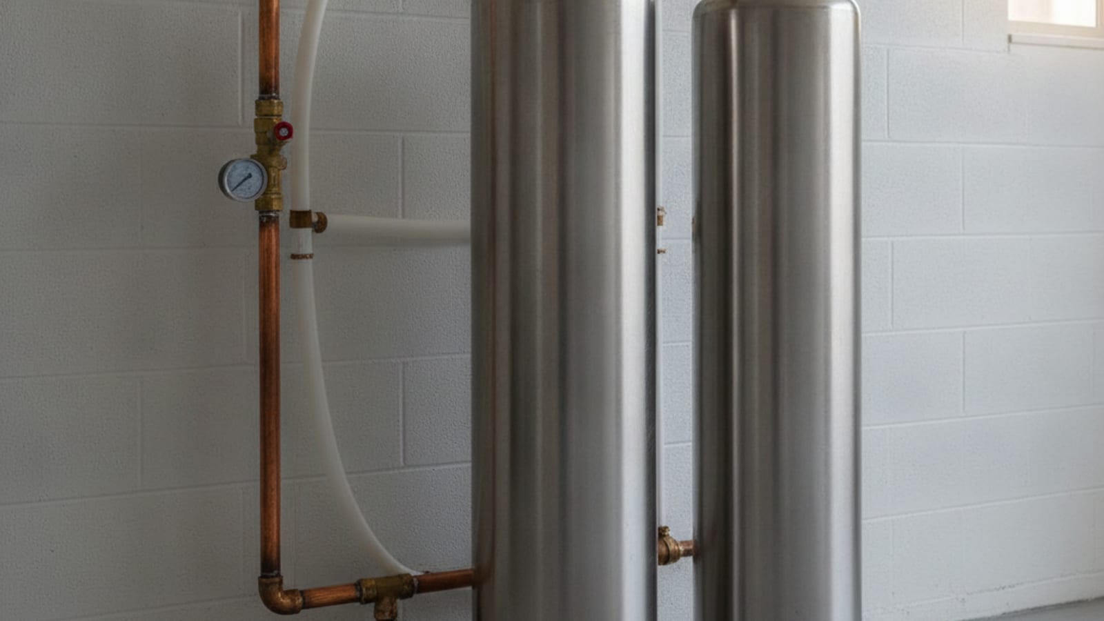 A well water treatment system installed at a rural San Diego County property