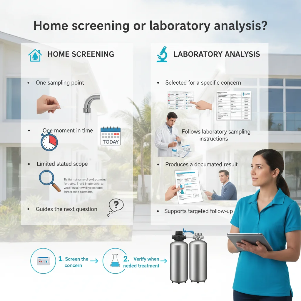 Comparison of basic home water screening and certified laboratory analysis