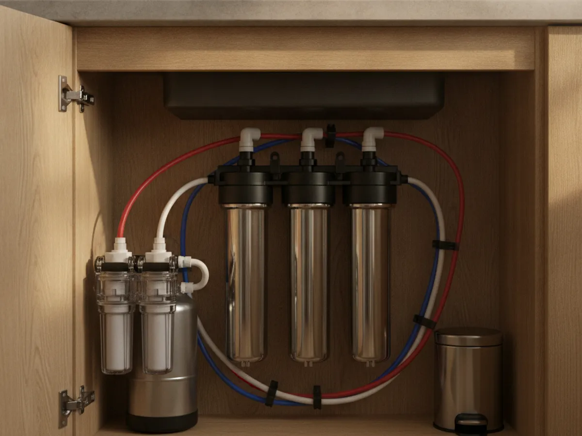 Under-Sink Filtration detail work by a licensed San Diego County water treatment technician