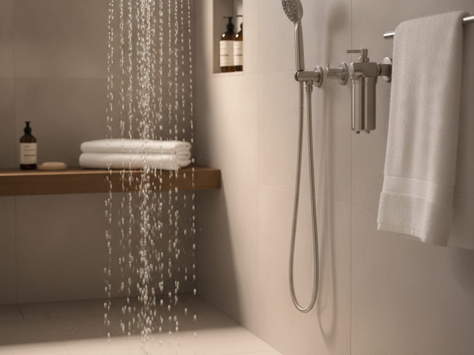 Parent reviewing soft water system installation in a San Diego home for a child with eczema